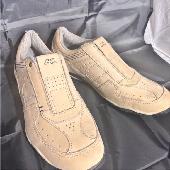 West Coast Men's Tan Leather Slip-On Shoes size 8 - Picture 1 of 6